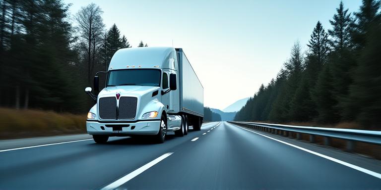 Modern logistics truck on the highway