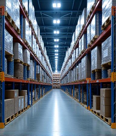 Modern clean interior warehouse